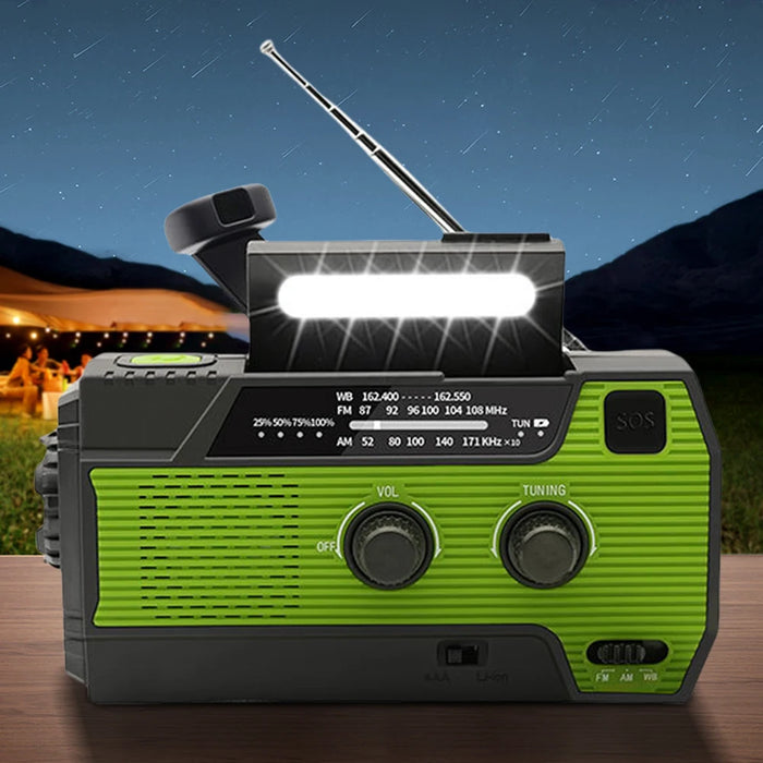 Emergency Hand Crank Radio Solar Powered Radio with Flashlight Reading Lamp SOS Alarm AM/FM/WB/NOAA Weather Radio Portable Radio