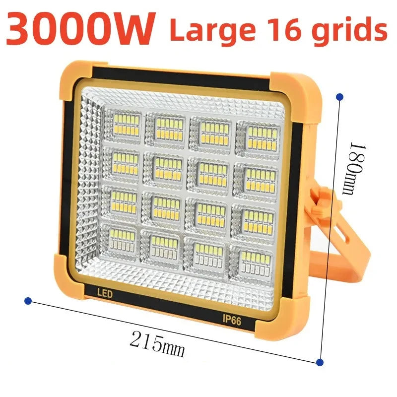 Solar Powered Led Streetlight Outdoor Portable Waterproof Flashlight Reflector Spotlight Projector Floodlight Construction Light