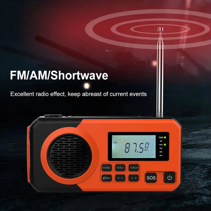 Emergency Hand Crank Radio Solar Powered Radio with SOS Alarm Flashlight Portable Weather Radio for Camping Travel Outdoor