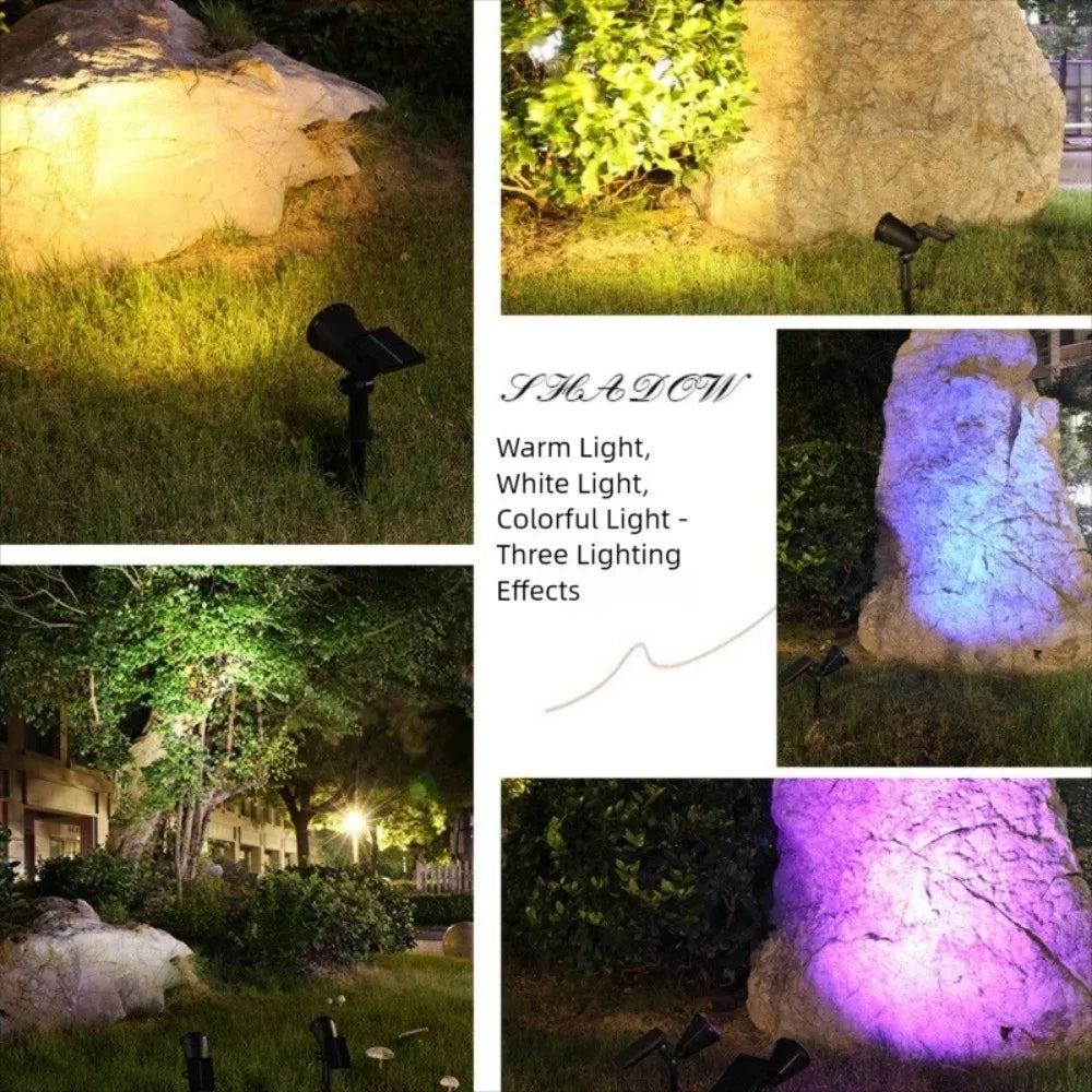9/1 LED Solar Spotlights Waterproof Anti-freezing Brightness Adjustable Spot Light Pathway Lights Tree Lights Garden Decor Lamp