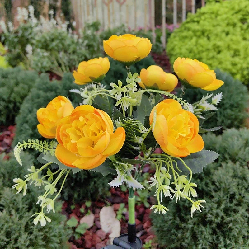 Solar Powered Flower Lights, LED Peony Flower Lamps for Outdoor Solar Garden Lights, Outdoor Solar Lawn Lights for  Yard, Lawn