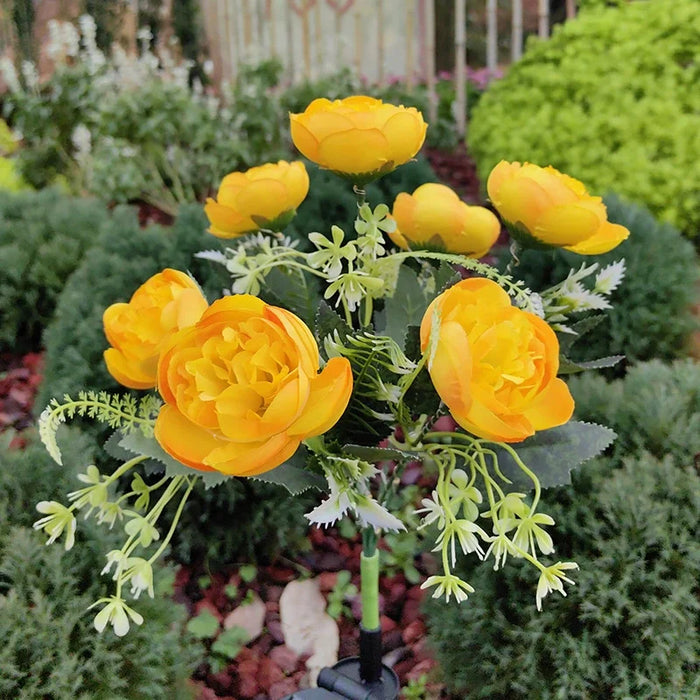 Solar Powered Flower Lights, LED Peony Flower Lamps for Outdoor Solar Garden Lights, Outdoor Solar Lawn Lights for  Yard, Lawn