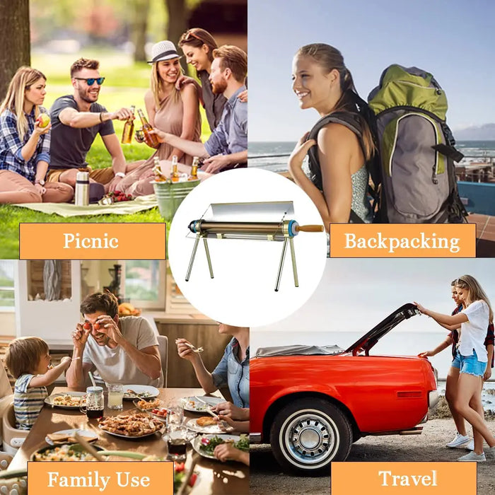 HELIOTEC Solar Cooker Oven BBQ Grill Portable Stove for Outdoor Camping and Traveling Picnics