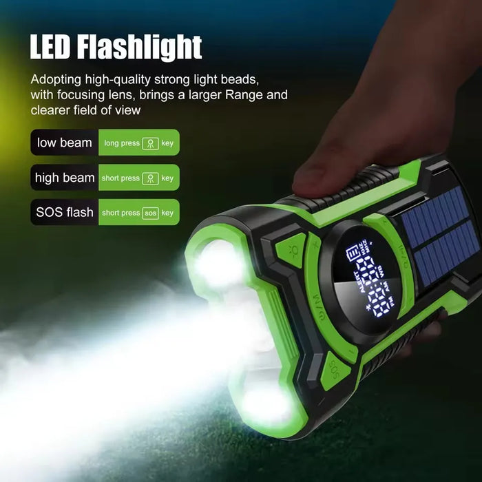 Emergency Radio Hand Crank Solar 5000mAh, IP65 Waterproof Dustproof Bluetooth 5.3 Portable AM/FM/NOAA Weather Alert Radio