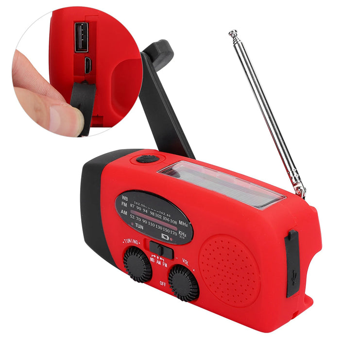 Hand Crank Radio Solar Charging LED Light Electricity Generate Disaster Solar Hand Crank Radio for Radio Emergency Light Radio