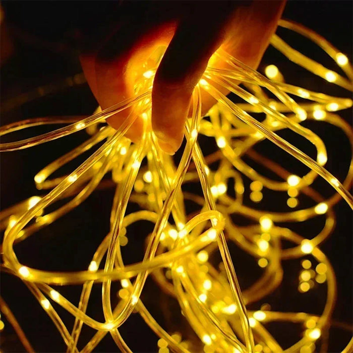 LED Solar String Light Outdoor Garden Lawn Lamp 7M/12M Waterproof Tube Rope Lights Strings Christmas Tree Yard Fence Decor lamp