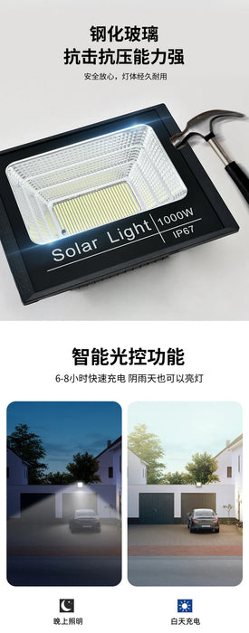 Outdoor LED Solar Flood Light 30W50W100W200W300W500W Outdoor Waterproof Spotlight Solar Remote Control Reflector LED Street Lamp
