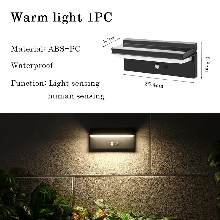LED Solar Outdoor Wall lamp Waterproof Induction Wall Light Modern Entrance doors Garden Balcony Villa Porch Decor Lights