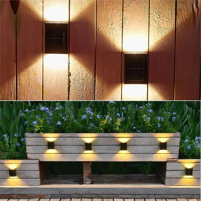 Solar Up and Down Spot Lights Outdoor, Street Wall Light Lamp Solar Powered Sunlight Waterproof Solar Lamp Garden Decorative