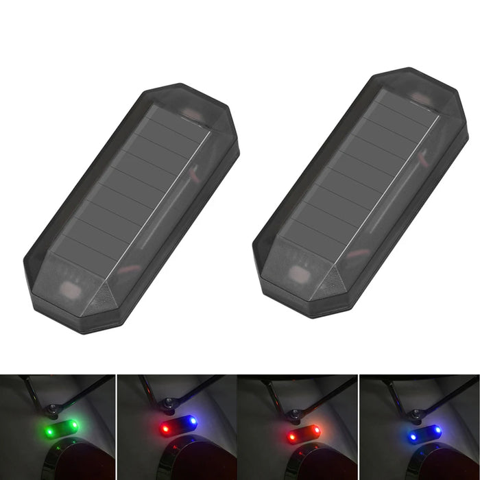 2Pcs Car Solar Warning Light Wireless Anti-Theft Alarm Light Anti-Rear Collision Smart Flash