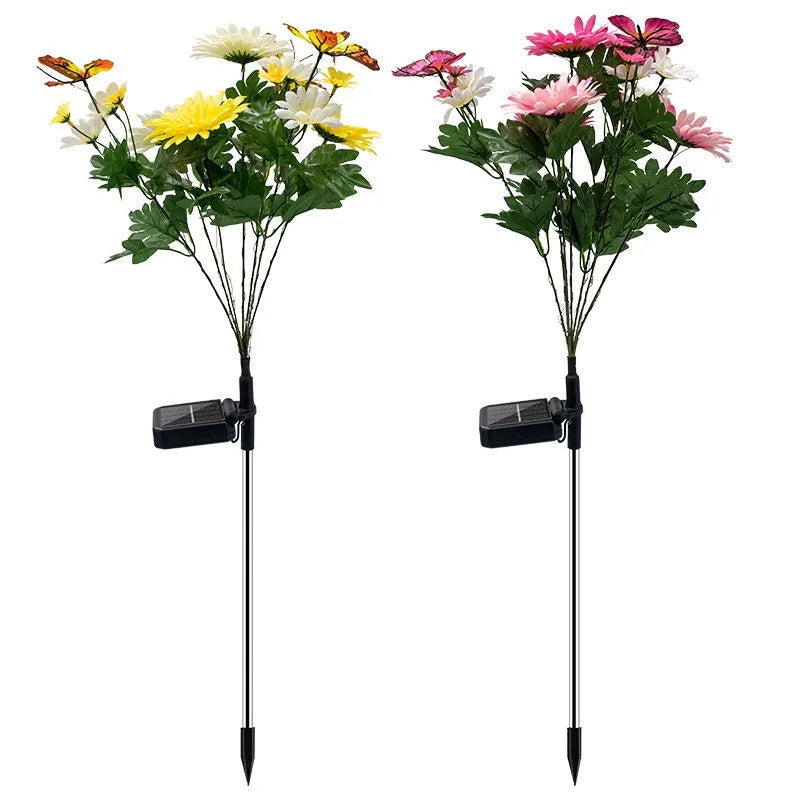 LED Solar Light Waterproof butterfly Solar Flowers Lamp Outdoor Decorative for Garden Yard Lawn Path Lighting Holiday Wedding