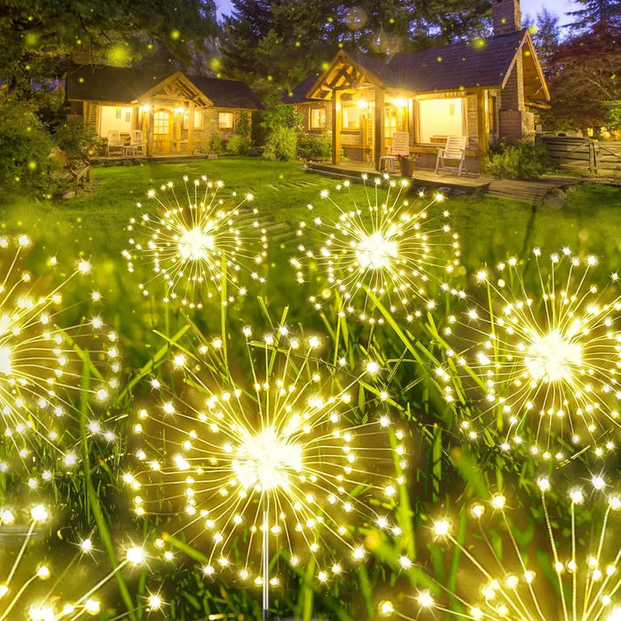 Garden Decoration Solar Light for Outdoors DIY Dandelion Solar Plug Garden Lighting Weatherproof Solar Fireworks Lamp Patio Lawn