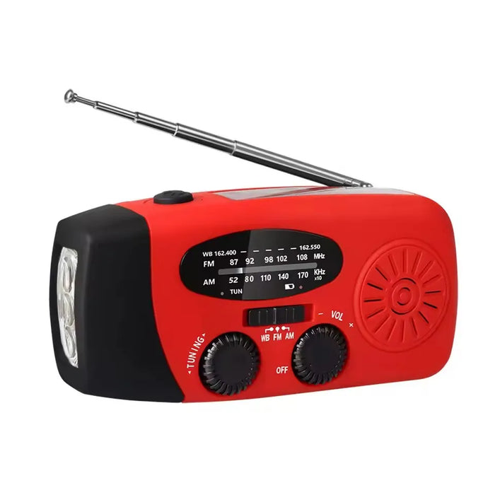 Outdoor Camping Emergency Radio Solar Hand Crank Dynamo Radio FM/AM/NOAA 2000Mah Phone Charger Power Bank Flashlight SOS