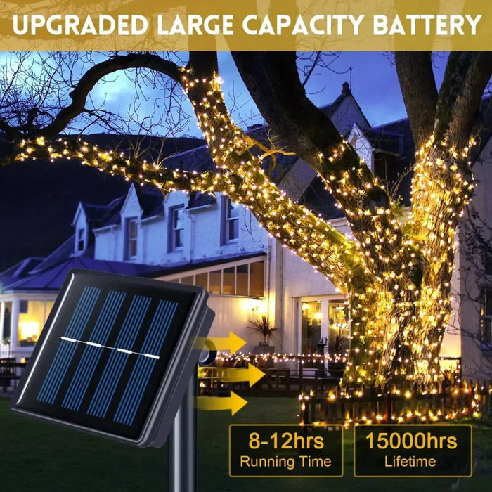 Solar String Fairy Light 8 Lighting Modes 5M 7M Waterproof Outdoor LED Garland Street Lamp Holiday Christmas Garden Decoration