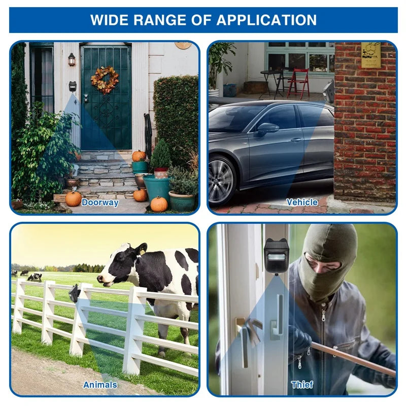 Solar Driveway Alarms Wireless Motion Sensors & Detectors Greeters Reversing Alarms Home Security Systems EU Plug A