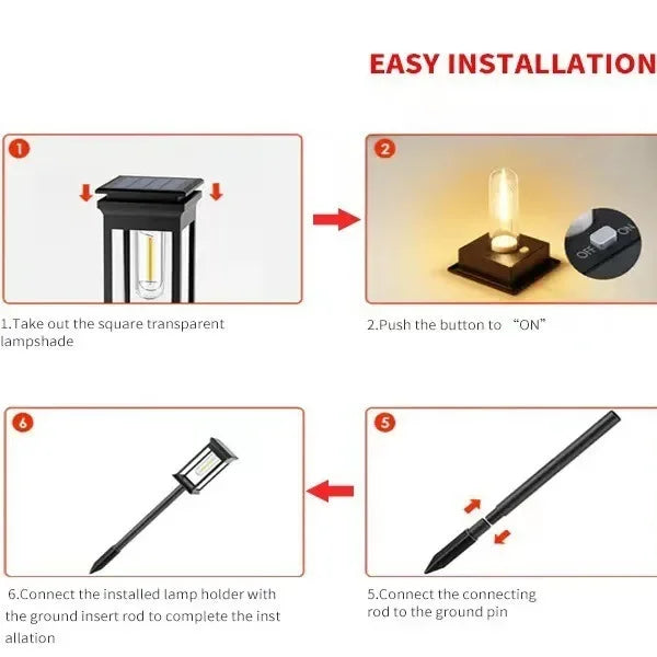 Led Solar Pathway Lights Waterproof Outdoor Solar Lamp for Garden/Landscape/Yard/Patio/Driveway/Walkway Lighting Solar Lights