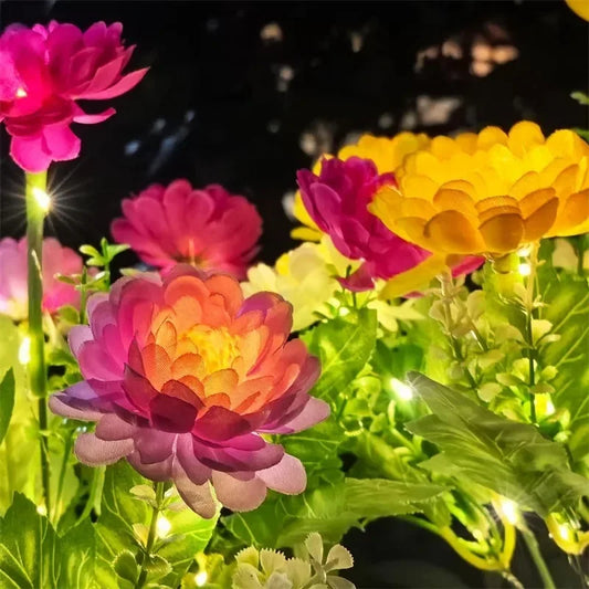 Solar Snow Flower Lights For Outdoor Courtyard Decoration, LED Simulation Flower Lights, Solar Lawn Lights For Garden Lights