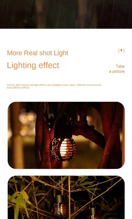 Outdoor Solar Lights Retro Lantern Lantern Lights Hanging Flame Lamp Landscape Lighting Floor Lights Spotlight Home Garden Decor