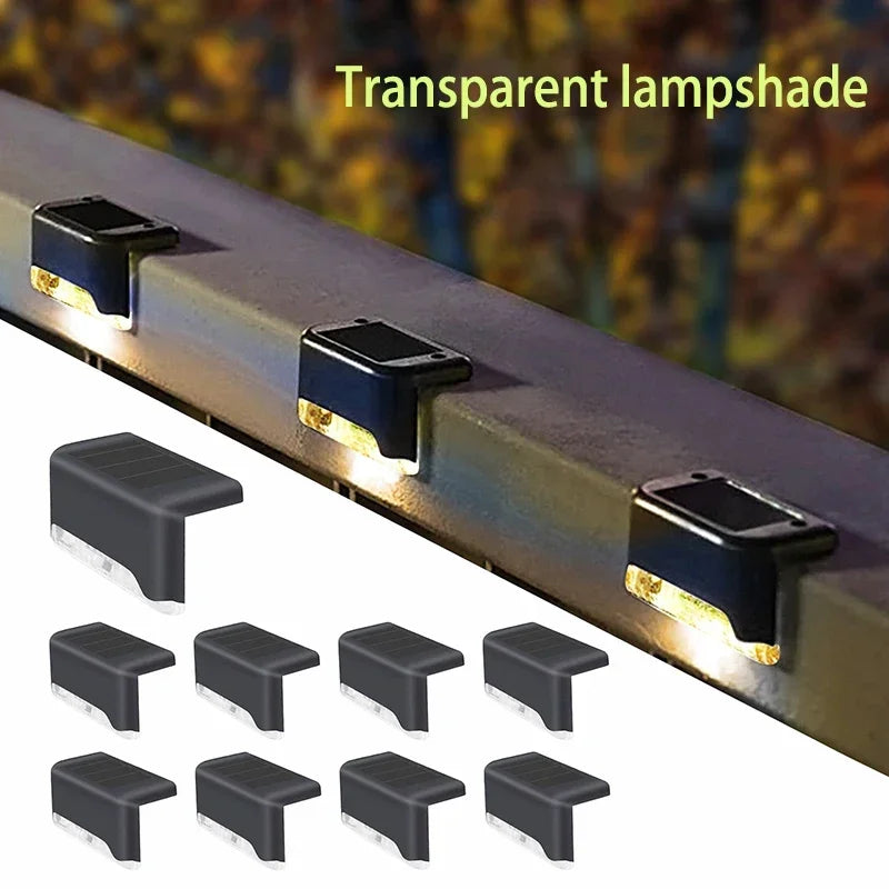 Solar Lamps LED Outdoor Garden Balcony Staircase Fence Railing Lights Courtyard Waterproof Solar Outdoor Decorative Wall Lights