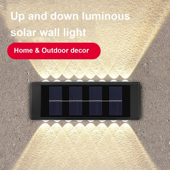 Solar Wall Lamp Outdoor Waterproof Solar Powered Light UP and Down Illuminate Home Garden Porch Yard Decoration Outside Sunlight