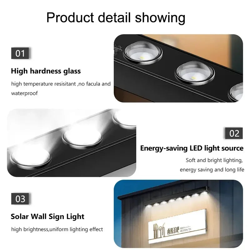1/2/4Pack Solar Sign Posts Lights Outdoor Waterproof Solar LED Wall Lights for Garden Decor Outdoor Signs Posts House Number