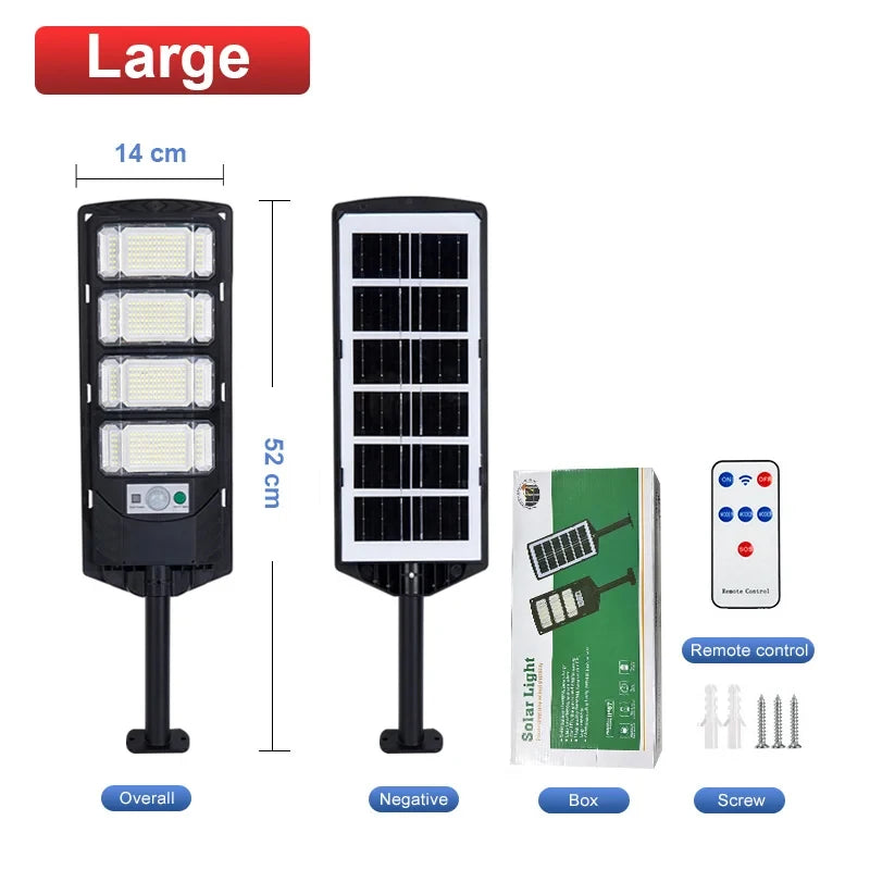 Super Powerful LED Solar Lights Outdoor With Motion Sensor 500㎡ Solar Lamp Ultra Bright Garden Street Light Courtyard Wall Lamps