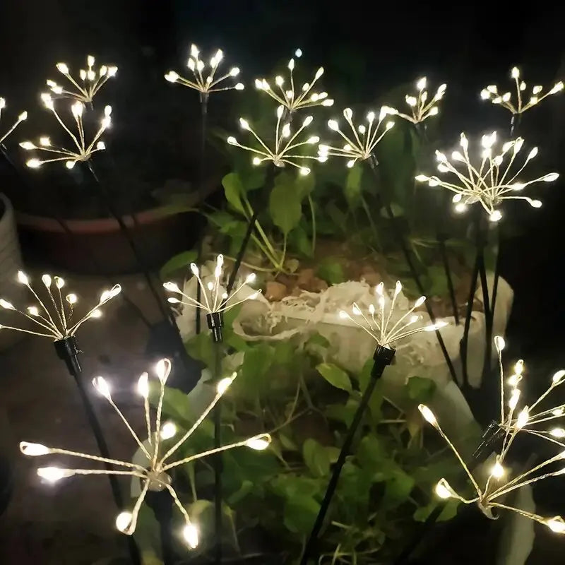 1PC Solar LED Floral Firework Garden Lights Outdoor Waterproof Lawn Lamp,Landscape Lighting For Yard,Terrace,Balcony，Path,Park