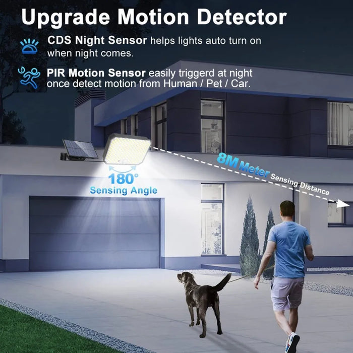 Solar Security Lights 190LED Solar Lights Outdoor Motion Sensor Waterproof 3 Modes   Solar Flood Wall Lamp Yard Garage Garden