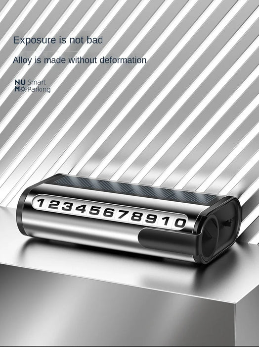 Solar Charging Car Parking Number Plate Luminous Auto Parking Card Temporary Stop Phone Number Card for Car Decoration Accessory