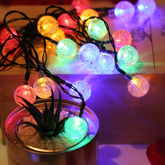 Solar Bubble Ball String Light,with 8 Lighting Modes,suitable for Gardenparty,and Yard Decoration