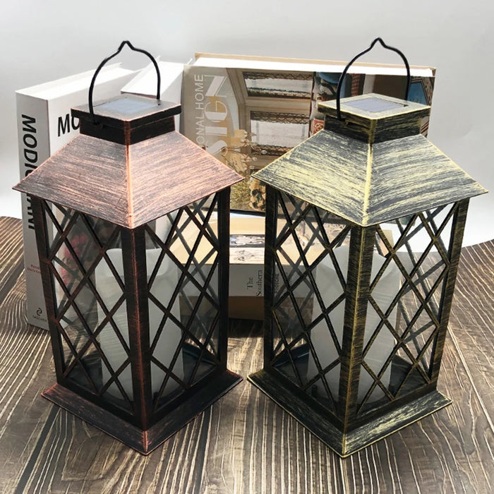 Solar LED Hanging Light Outdoor Garden Lantern Shape Ornament Backyard Porch Terrace Lawn Decoration Art Sculpture