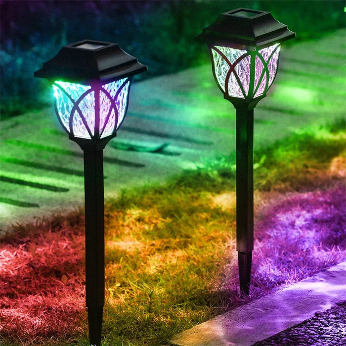 Solar Pathway Lights LED 2pack Outdoor Landscape Path Lamp Waterproof Solar Garden Lights for Yard Garden Walkway Patio Driveway