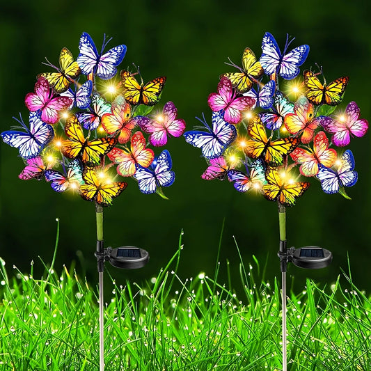 Solar Butterfly Tree Lights Outdoor Decorative Solar Garden Light Yard Lawn Waterproof Sunlight Festival Wedding Roof Decoration