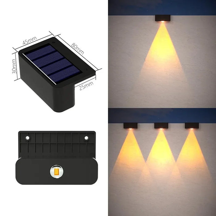 Solar Wall Lights Outdoor Square Solar Wireless Wall Mount Lights IP65 Waterproof Outdoor Wall Lamps Decorative for Garden
