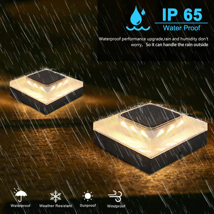 Solar Post Cap Lights For 4x4 Posts 3 Lighting Modes LED Post Cap Lights Solar Powered IP65 Waterproof Fence Light For Outside