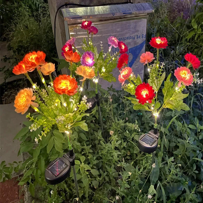 Solar Carnations Flower Lights Snow Lotus Outdoor Decoration Courtyard Garden Villa Atmosphere Lawn Ground Lights