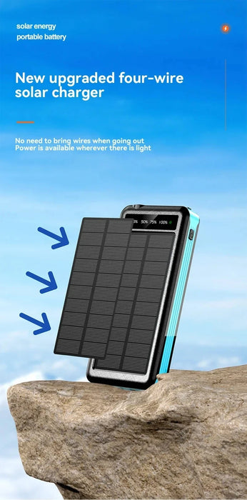 OnePlus Solar Power Bank Waterproof Outdoor Camping Portable Folding Solar Panels USB Output Sun Power For iPhone Real Capacity