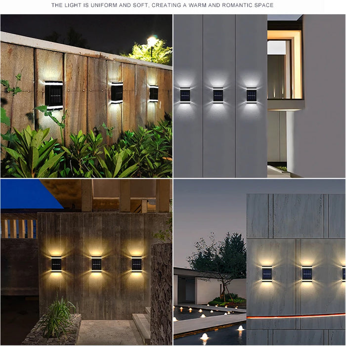 Solar Wall Lamp Outdoor Waterproof Solar Powered Up/Down Lighting for Garden Yard Home Exterior Decoration IP65 Solar Path Light