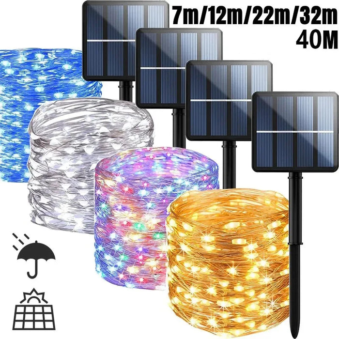 LED Solar String Light Outdoor Garden Fairy Lights 400 Leds Waterproof Lamp for Christmas Party Decor 7m/12m/22m/32m/40m