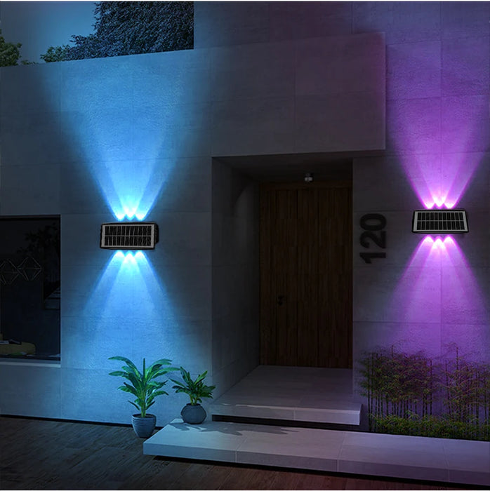 Solar Wall Washing Lamp 4/6/8 LED Waterproof Outdoor LED Wall Light Courtyard Lamp Decorative Balcony Garden Atmosphere Lights