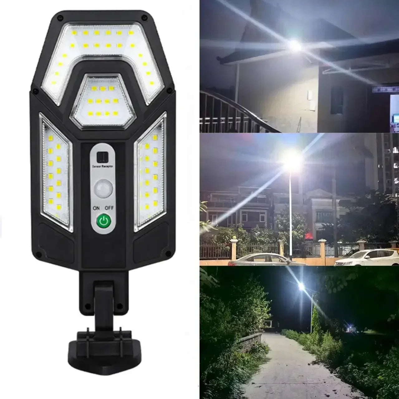 LED Solar Street Light Outdoor Waterproof Motion Sensor Remote Control Lights 3 Mode Courtyard Porch Decorative Wall Lamp