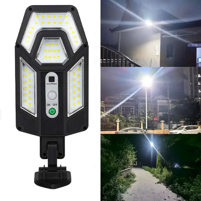 LED Solar Street Light Outdoor Waterproof Motion Sensor Remote Control Lights 3 Mode Courtyard Porch Decorative Wall Lamp