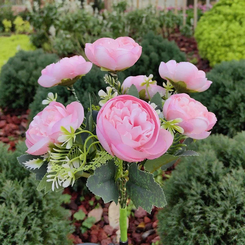 Solar Powered Flower Lights, LED Peony Flower Lamps for Outdoor Solar Garden Lights, Outdoor Solar Lawn Lights for  Yard, Lawn
