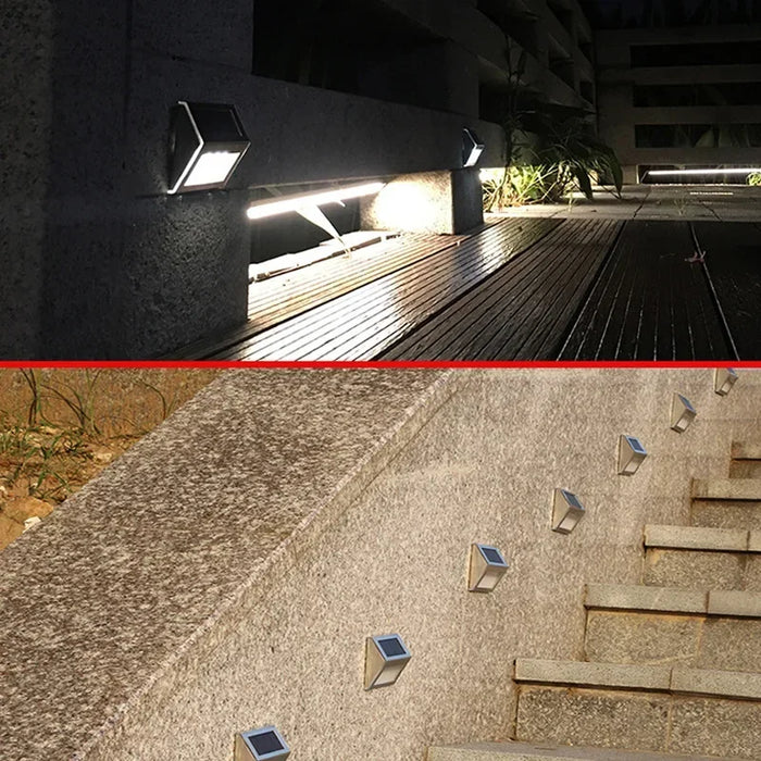 Solar Stainless Steel 3LED Step Light Waterproof Anti-corrosion and Environmental Protection Wall Light for Garden Fence Wall