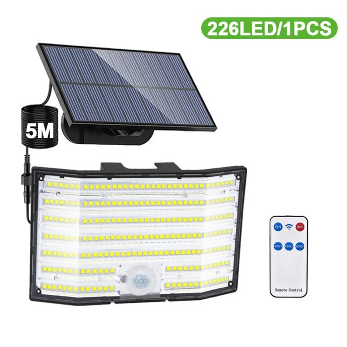 Solar Security Lights Motion Sensor Outdoor 318/238/226LED Garden Lights Waterproof Split Flood Wall Lights Solar Powered 3 Mode