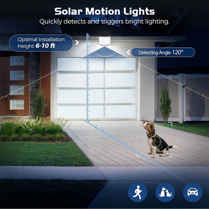 Solar Flood Light Outdoor With 3 Mode Adjustable Auto On/Off Waterproof Solar Light Wall Lamp for Porch Patio Garden Garage Yard