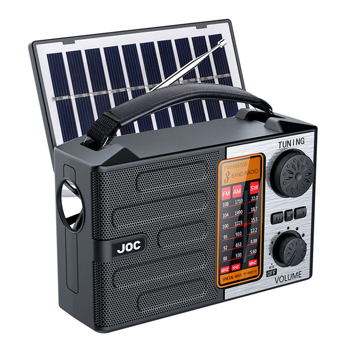 2000mAh Solar Power Radio Portable AM FM SW Weather Radio with LED Flashlight BT Speaker Full Band Radio Outdoor Emergency Radio