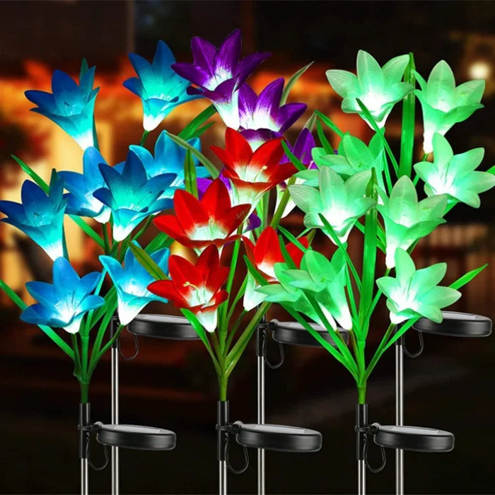 Outdoor Solar Lights Solar Garden Lawn Lights Bigger Lily Flowers landscape lighting for Outdoor Patio Yard Garden Decoration