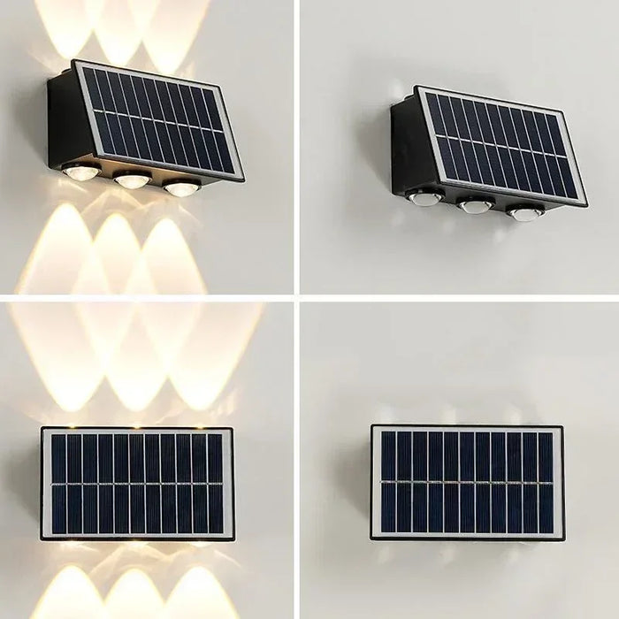 Solar Lights for Outside Solar Fence Lights Outdoor Waterproof LED Up and Down Solar Wall Lamp Porch Decor Garage Yard Garde