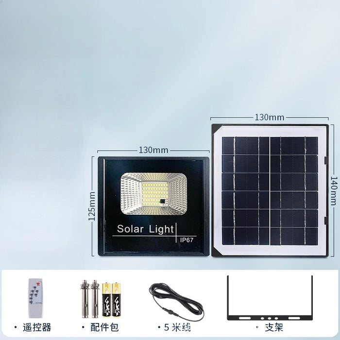 Solar Flood Lights Remote Control 50-400W Solar Powered Spotlight Outdoor Waterproof IP67 Villa Street Lighting Adjustable Angle